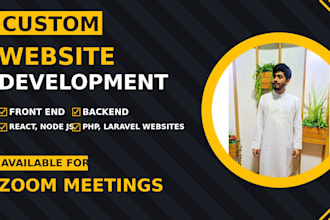 do custom website development as full stack next js react js developer