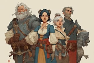 illustrate your dnd campaign party in detailed fantasy art