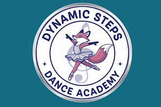 design  wonderful dance studio mascot logo design with business