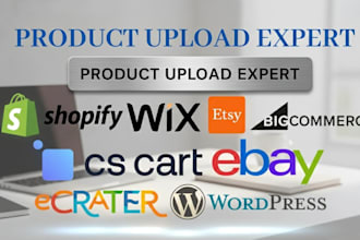 upload products to shopify, woocommerce, ebay, and etsy store