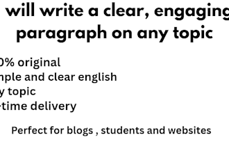 write clear, engaging paragraphs with a natural human tone