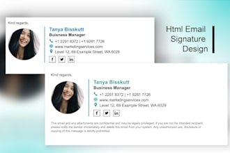 design HTML email signature, clickable email signature, and gmail signature