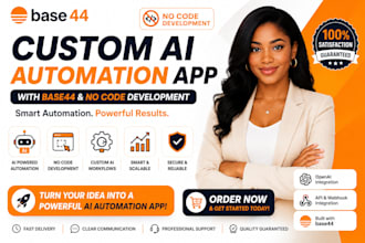create custom ai automation app with base44 and no code development