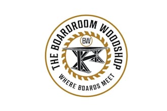 design monogram boardroom wood shop logo