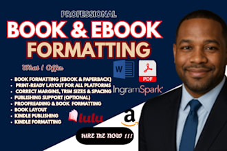 do professional book formatting, ebook formatting and paperback layout design