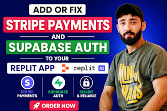 add stripe payments and supabase auth to your replit app replit ai