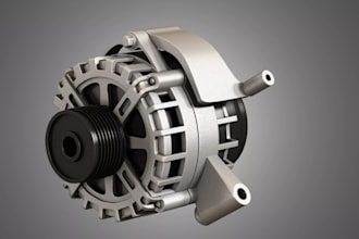 do automotive part design, cad assembly, alternator,torque converter,crankshaft