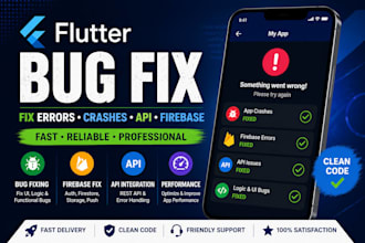 fix flutter app crashes and bugs professionally