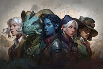 design custom dnd party portraits and group art