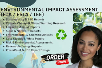 write eia sustainability esg climate change impact assessment report writing ai