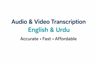 do accurate audio and video transcription in english  and urdu