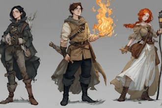 draw dnd character art and oc character