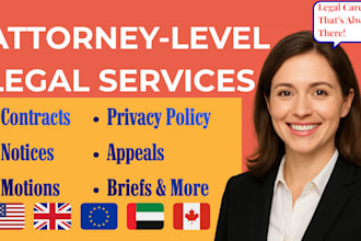be licensed lawyer for legal motion, privacy policy, appeal, case brief