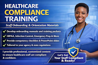 create healthcare compliance training and staff onboarding materials