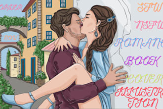 draw no using ai couple art illustration romance character art cover amazon KDP