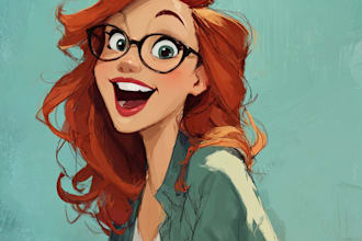 a gorgeous disney style cartoon portrait