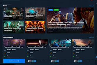 develop esports tournament website , sport bet, and p2e crypto gaming website