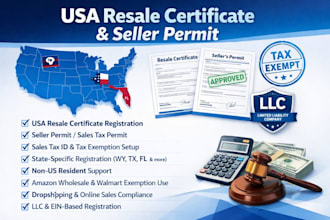 get USA resale certificate seller permit sales tax id for llc non residents