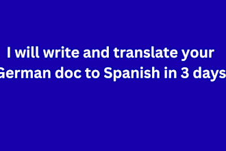 write and translate your german doc to spanish in 3 days