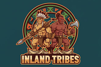 design wonderful new style warriors inland tribes mascot logo design