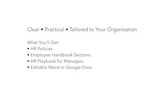 create an employee handbook, HR policies and HR playbook
