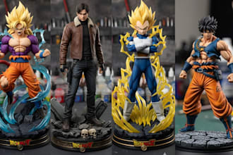 3d print and paint anime figure 3d miniature 3d action figure diorama 4k resin