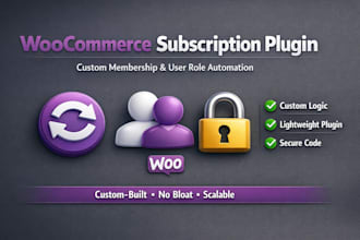 build a woocommerce plugin for subscriptions memberships or user roles
