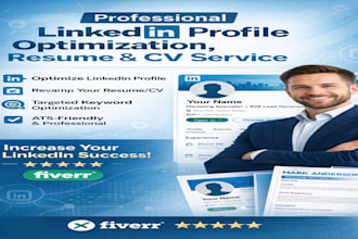 optimize linkedin profile to attract investors and clients,resume and CV