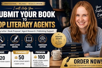 find top notch competent literary agents and write query letter, book proposal