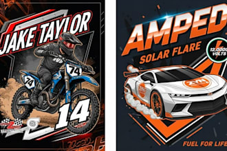 design custom racing theme design for brand or merchandise