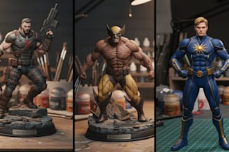 3d print and paint ship anime figures statue miniature dioramas props fan art