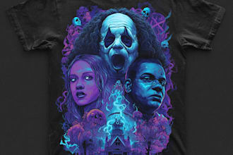create t shirt illustration horror theme