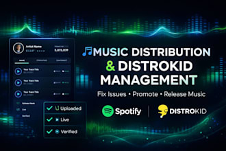 promote and distribute your music, fix issues, and manage distrokid