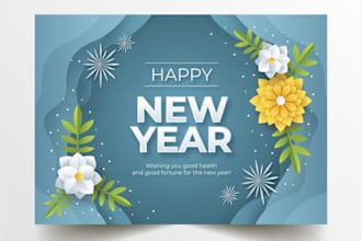 design a professional greeting card for new year or any occasions