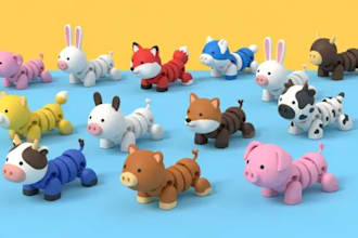 design 3d toy for printing articulated model flexi model bjd toy articulated toy