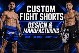 design and manufacture custom fight shorts for MMA boxing