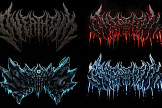 draw  metal, hardcore, heavy metal, black metal band logo