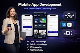 develop mobile app ios android with adalo glide, flutter, bubble API integration