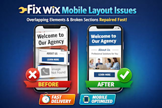 fix wix website layout issues, overlapping elements and broken design