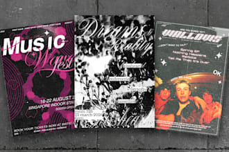 design an grunge underground music gig poster