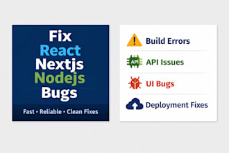 fix bugs in react nextjs or nodejs applications