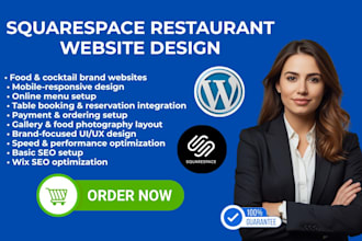 design squarespace restaurant website, food website, cocktail website