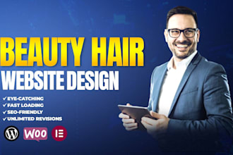design beauty, skincare, hair extensions,saloon, spa website development