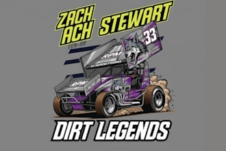 do custom racing theme design for brand or merchandise