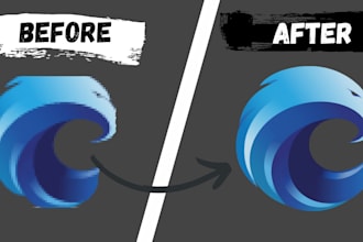 convert and redraw your image to HD vector