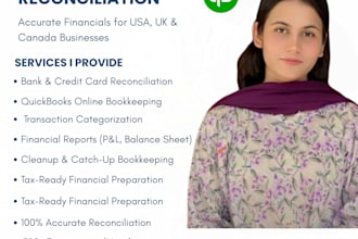 do quickbooks bookkeeping bank reconciliation USA UK canada