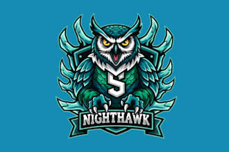 draw cool owl mascot logo design with business service