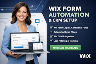 set up wix form, form logic conditional field, automate emails, crm integration