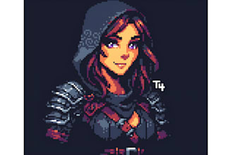 create professional pixel art charactes sprites and game assets