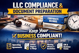 prepare llc operating agreement amendment internal resolution annual report